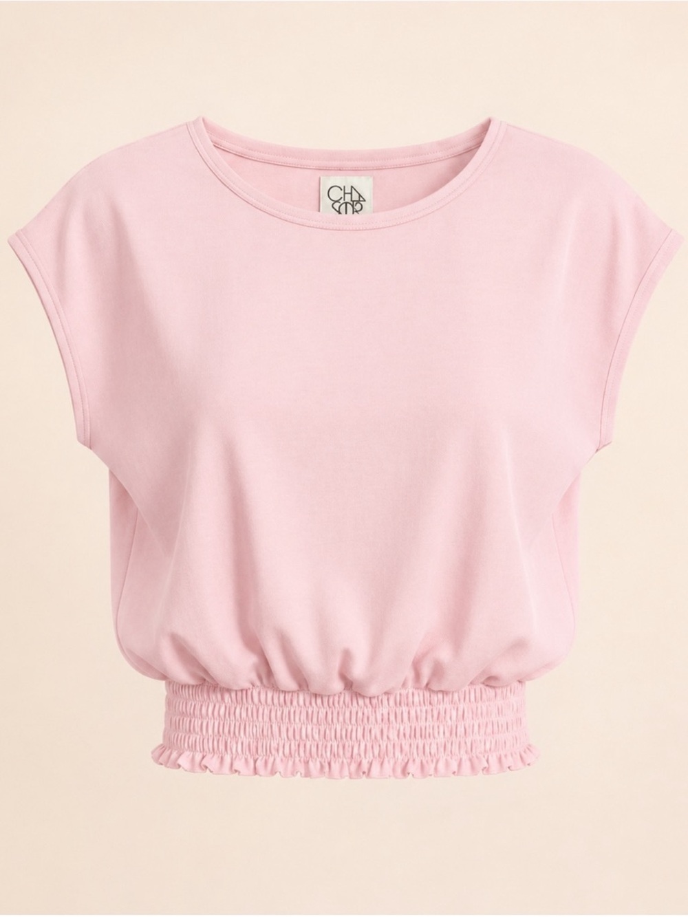Chaser Baby Pink Smocked Waist Dolman Top Medium